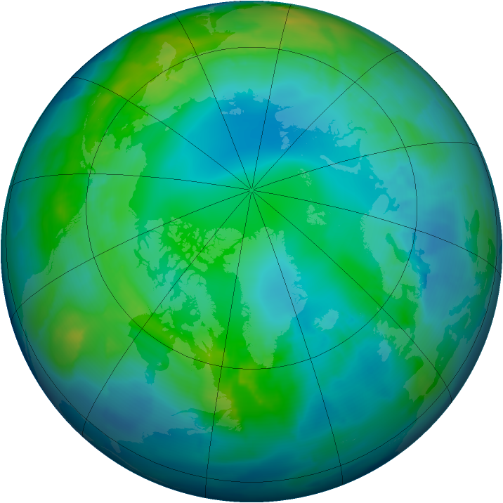 Arctic ozone map for 11 November 2012